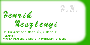 henrik meszlenyi business card
